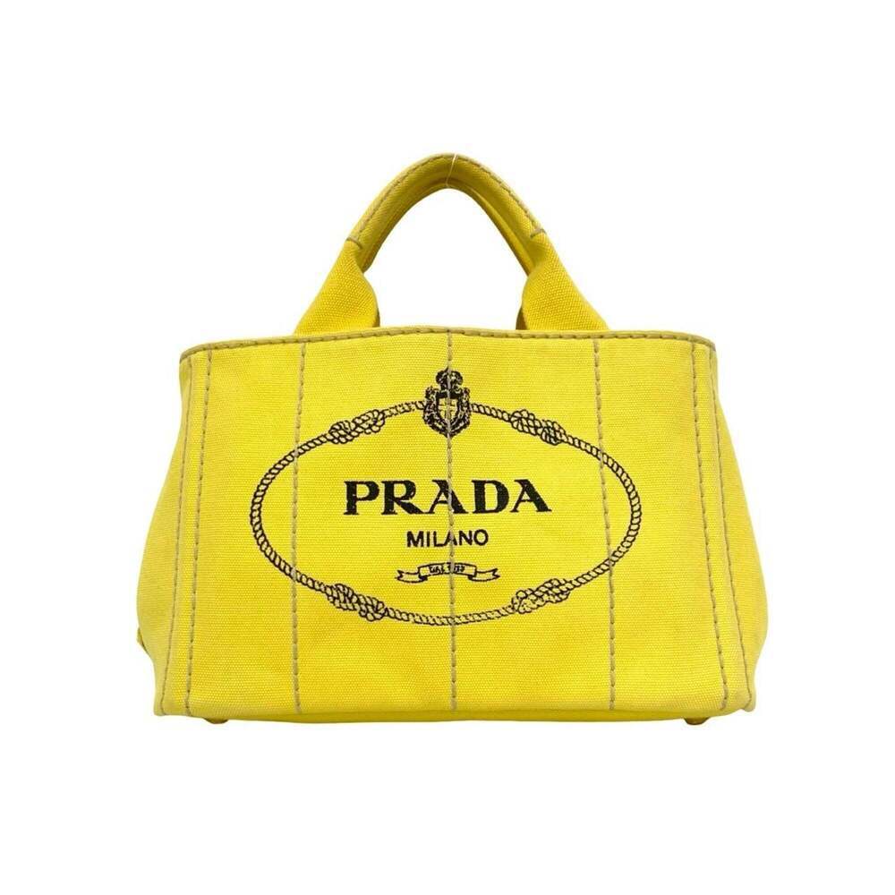 PRADA Yellow Canvas Shoulder Bag